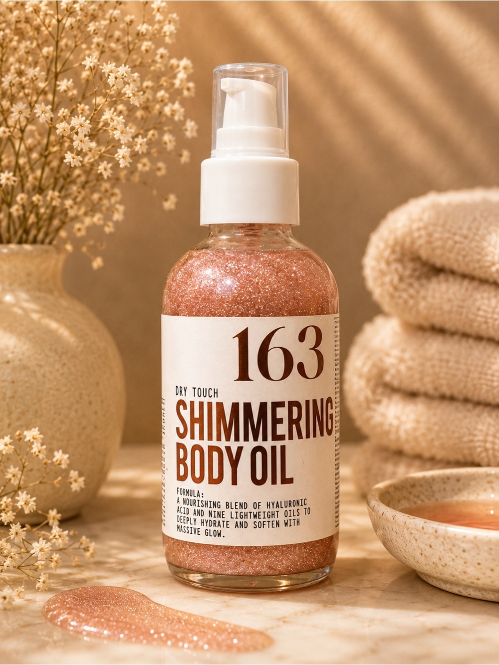 MIIM.MIIC #163 Dry Touch Shimmering Body Oil – 120 mL / 4.05 fl oz
